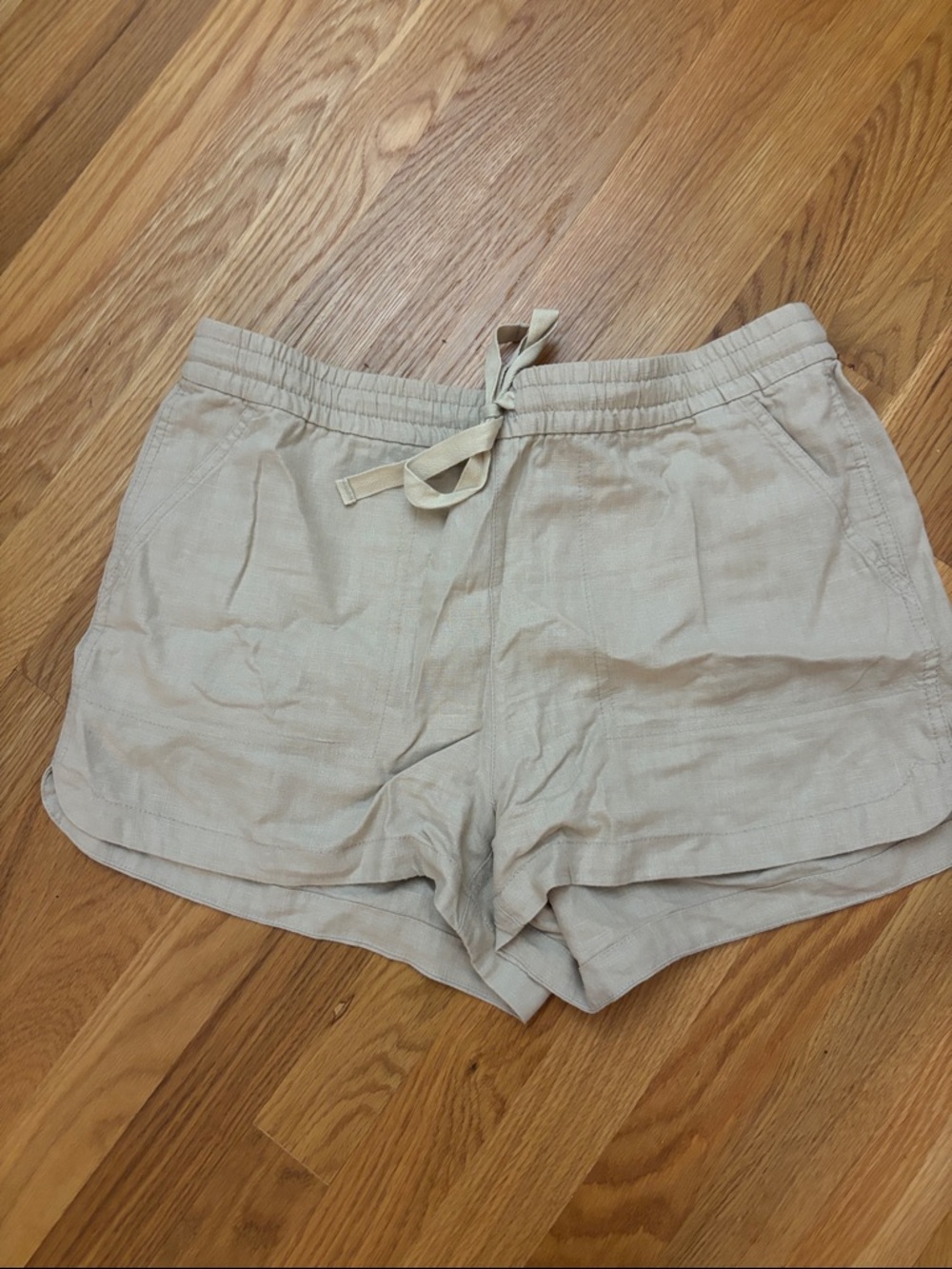 J. Crew Women's Light Beige Drawstring Athletic Shorts